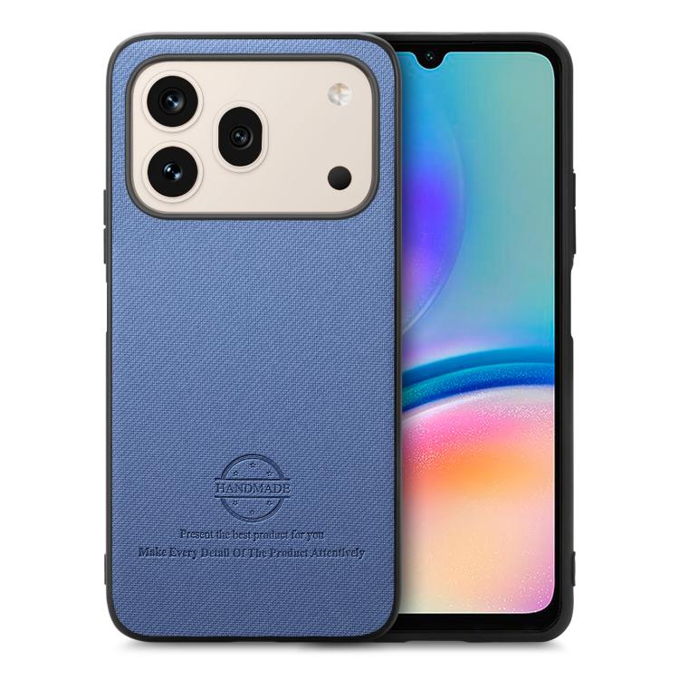 

For Honor 600 Pro Global Twill Fabric Leather Skin Back Phone Case(Blue)