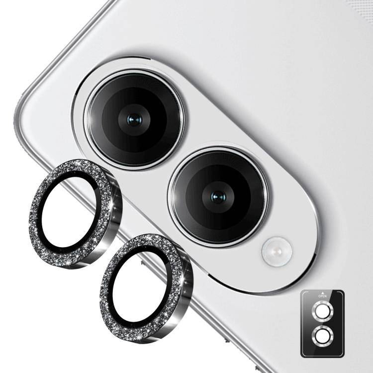 

For Samsung Galaxy S25 Edge 5G ENKAY Hat-Prince 9H Rear Camera Lens Glitter Aluminium Alloy Tempered Glass Film(Black)