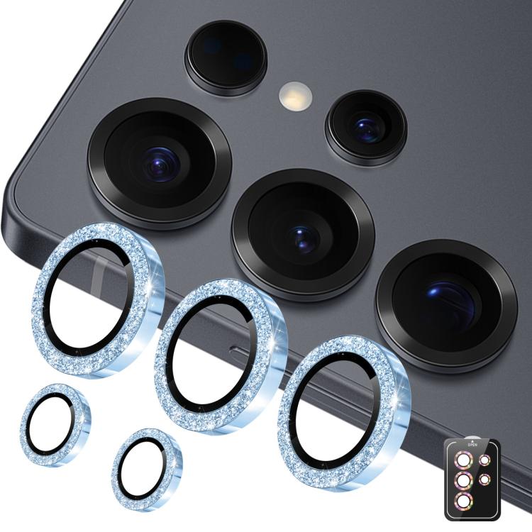 

For Samsung Galaxy S26 Ultra 5G ENKAY Hat-Prince 9H Rear Camera Lens Glitter Aluminium Alloy Tempered Glass Film(Blue)