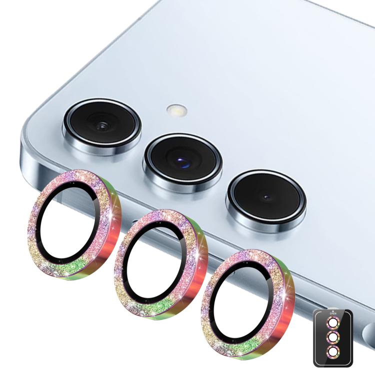 

For Samsung Galaxy S26+ 5G ENKAY Hat-Prince 9H Rear Camera Lens Glitter Aluminium Alloy Tempered Glass Film(Colorful)