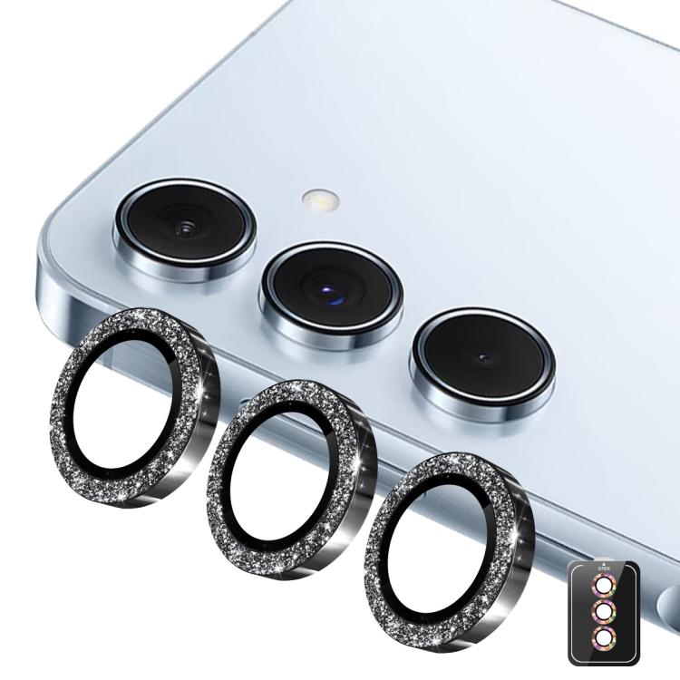 

For Samsung Galaxy S26 5G ENKAY Hat-Prince 9H Rear Camera Lens Glitter Aluminium Alloy Tempered Glass Film(Black)