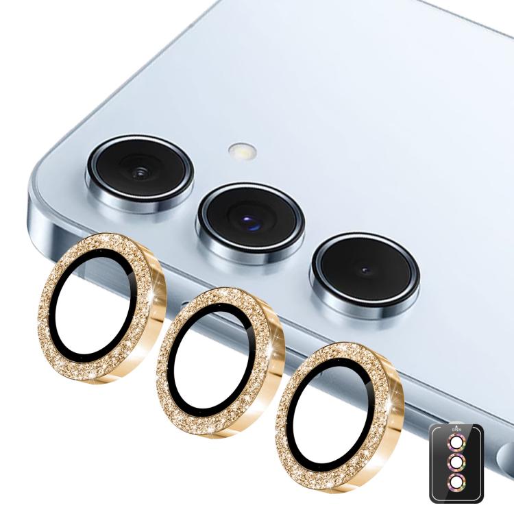 

For Samsung Galaxy S26 5G ENKAY Hat-Prince 9H Rear Camera Lens Glitter Aluminium Alloy Tempered Glass Film(Golden)