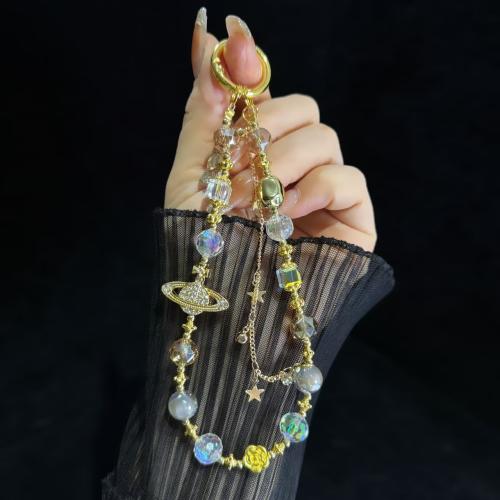 

Cosmic Star Color Pearl Phone Chain(Golden)