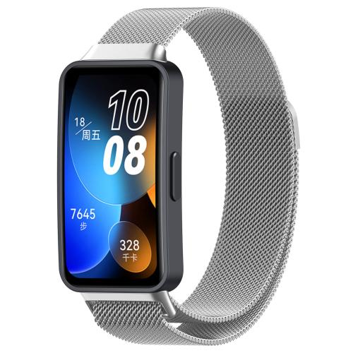 

For Huawei Band 10 Magnetic Milanese Metal Watch Band(Silver)