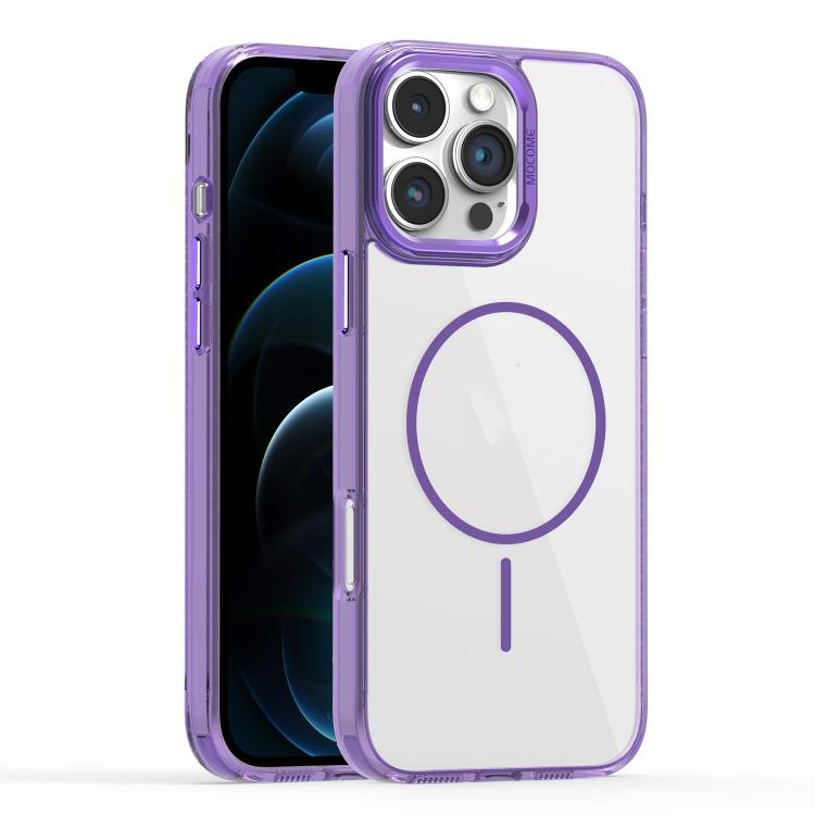 

For iPhone 12 Pro Max Star Shield Thin Circle MagSafe Phone Case(Purple)