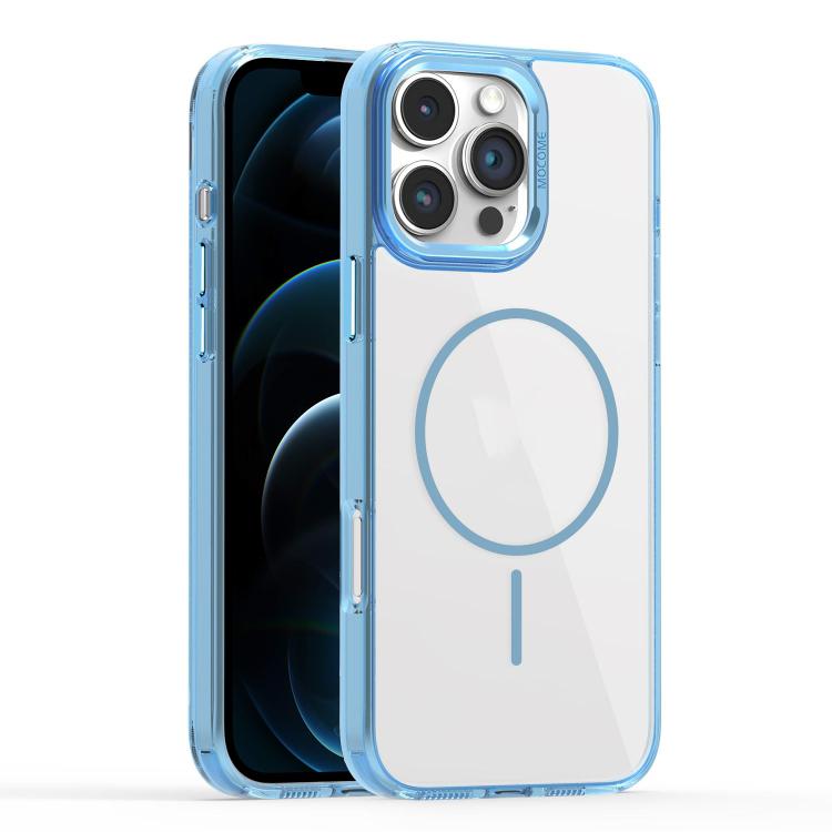 

For iPhone 12 Pro Max Star Shield Thin Circle MagSafe Phone Case(Light Blue)