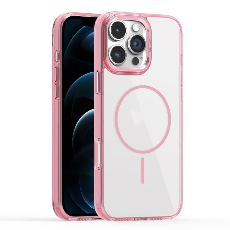 

For iPhone 12 Pro Max Star Shield Thin Circle MagSafe Phone Case(Pink)