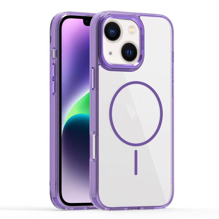 

For iPhone 14 Star Shield Thin Circle MagSafe Phone Case(Purple)