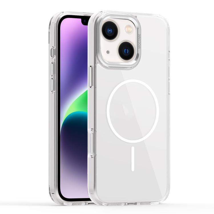 

For iPhone 14 Plus Star Shield Thin Circle MagSafe Phone Case(White)