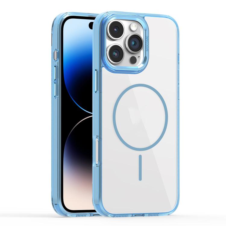 

For iPhone 14 Pro Star Shield Thin Circle MagSafe Phone Case(Light Blue)