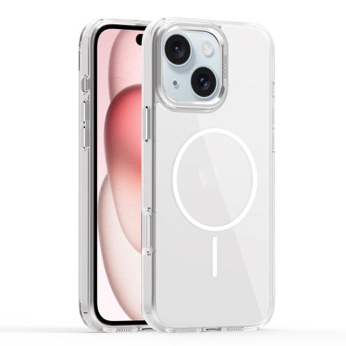 

For iPhone 15 Star Shield Thin Circle MagSafe Phone Case(White)