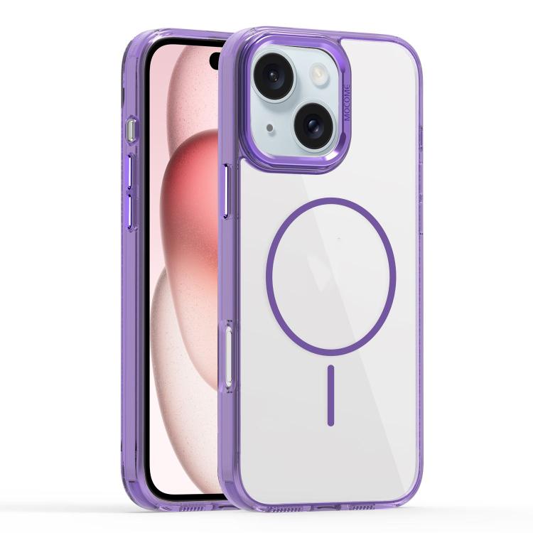 

For iPhone 15 Star Shield Thin Circle MagSafe Phone Case(Purple)