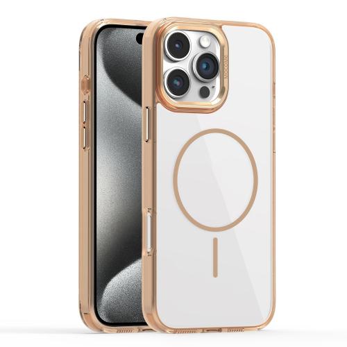 

For iPhone 15 Pro Star Shield Thin Circle MagSafe Phone Case(Desert Gold)