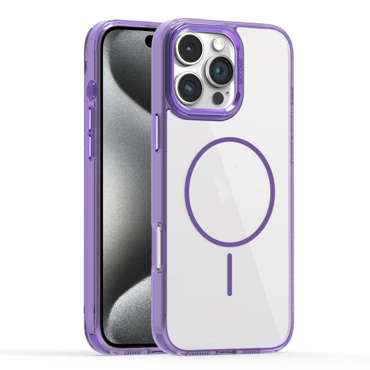 

For iPhone 15 Pro Star Shield Thin Circle MagSafe Phone Case(Purple)