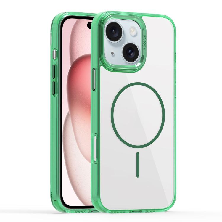

For iPhone 15 Plus Star Shield Thin Circle MagSafe Phone Case(Green)
