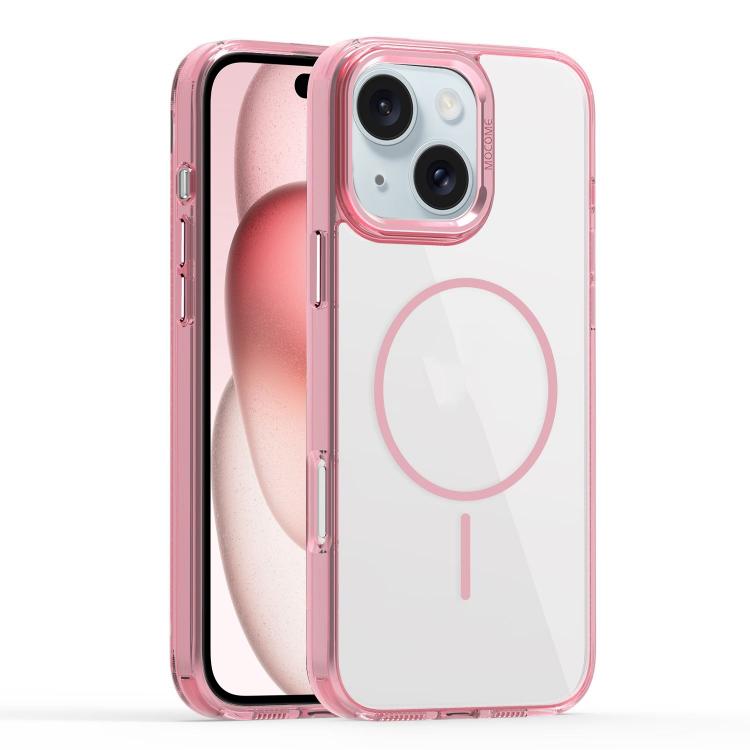 

For iPhone 15 Plus Star Shield Thin Circle MagSafe Phone Case(Pink)