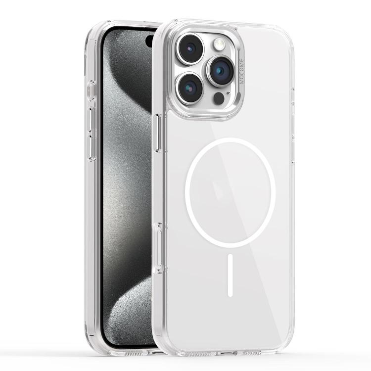 

For iPhone 15 Pro Max Star Shield Thin Circle MagSafe Phone Case(White)