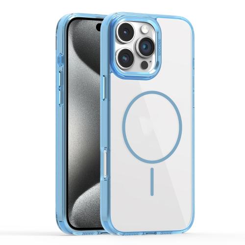

For iPhone 15 Pro Max Star Shield Thin Circle MagSafe Phone Case(Light Blue)