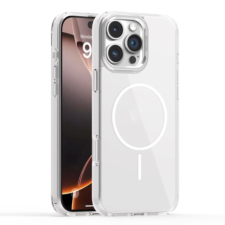 

For iPhone 16 Pro Max Star Shield Thin Circle MagSafe Phone Case(White)