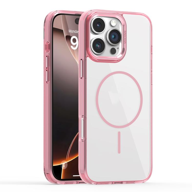 

For iPhone 16 Pro Max Star Shield Thin Circle MagSafe Phone Case(Pink)