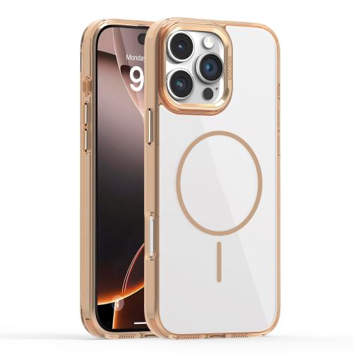 

For iPhone 16 Pro Star Shield Thin Circle MagSafe Phone Case(Desert Gold)