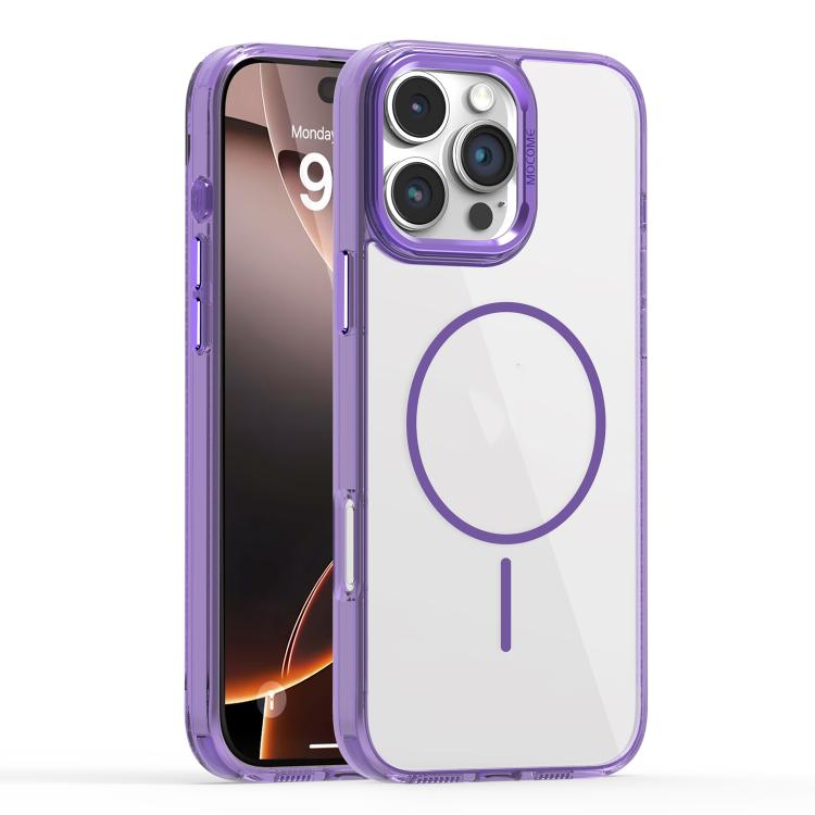 

For iPhone 16 Pro Star Shield Thin Circle MagSafe Phone Case(Purple)