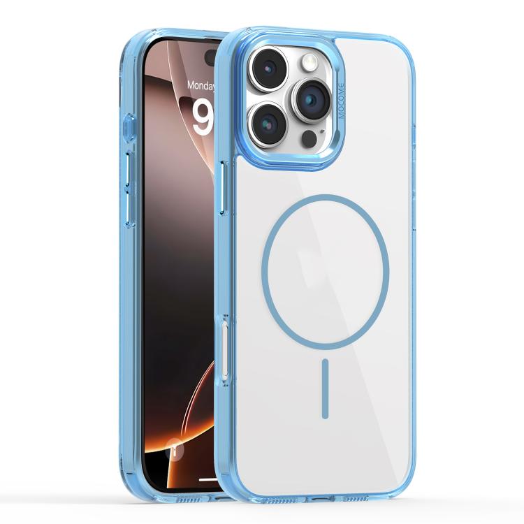 

For iPhone 16 Pro Star Shield Thin Circle MagSafe Phone Case(Light Blue)