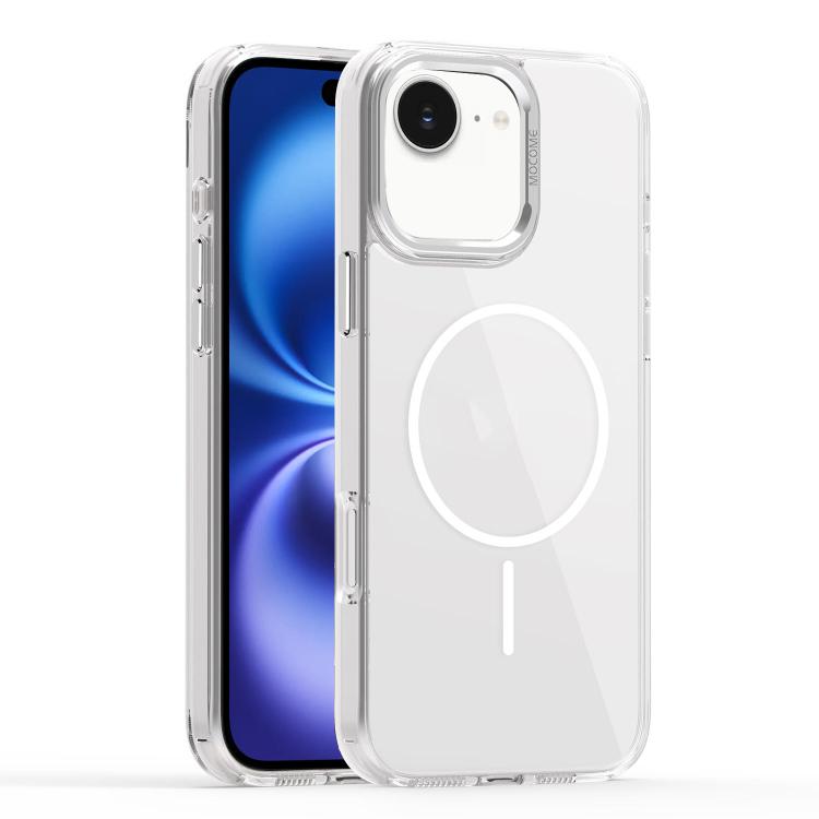 

For iPhone 16 Star Shield Thin Circle MagSafe Phone Case(White)