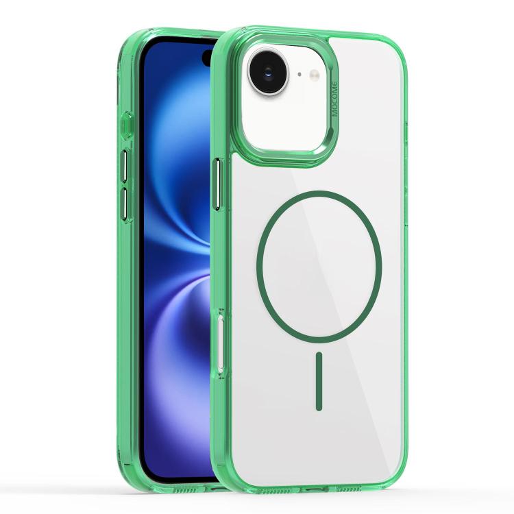 

For iPhone 16 Star Shield Thin Circle MagSafe Phone Case(Green)