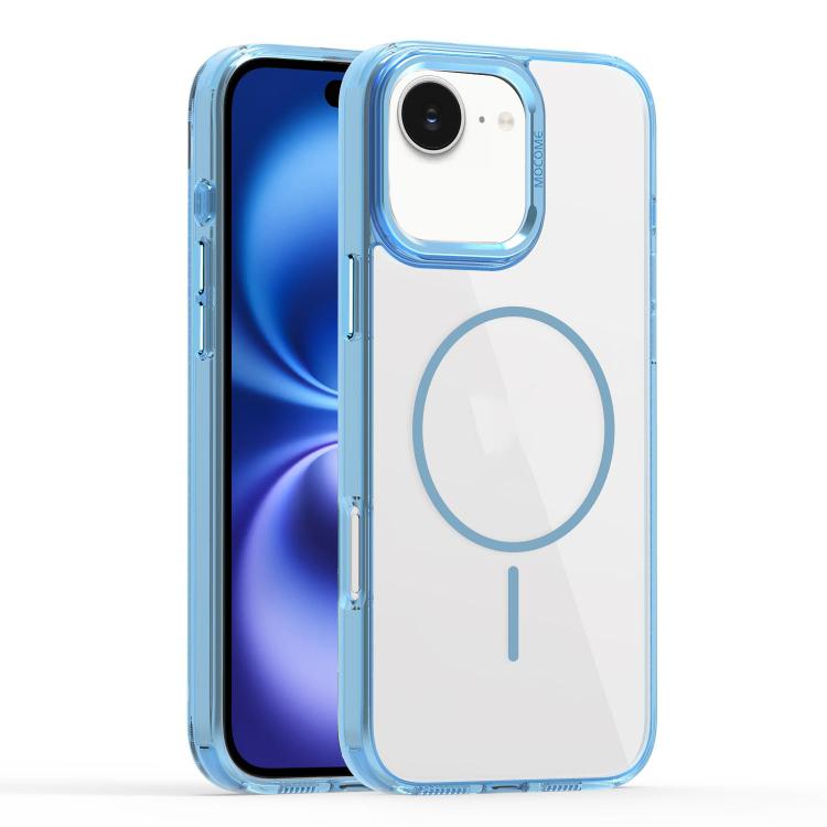 

For iPhone 16 Star Shield Thin Circle MagSafe Phone Case(Light Blue)