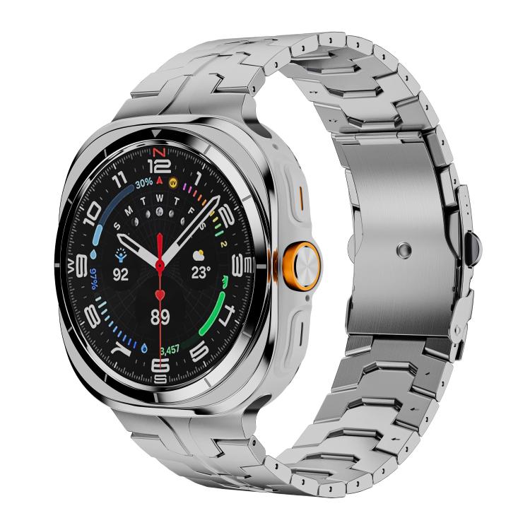

For Samsung Galaxy Watch Ultra 47mm Titanium Alloy Safety Buckle Metal Watch Band(Silver)
