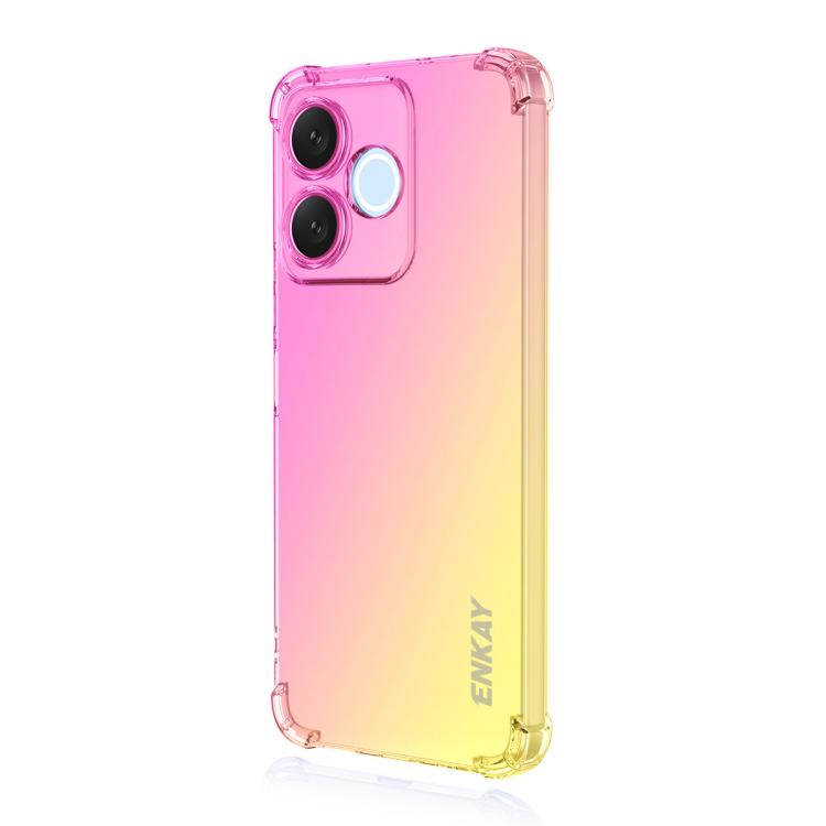 

For Honor 600 Lite Global / 500 Smart ENKAY Hat-Prince Gradient Airbag TPU Phone Case(Pink Gold)