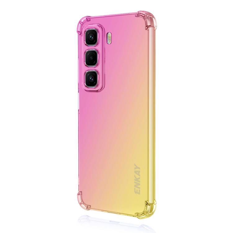 

For Infinix Hot 50 Pro ENKAY Hat-Prince Gradient Airbag TPU Phone Case(Pink Gold)