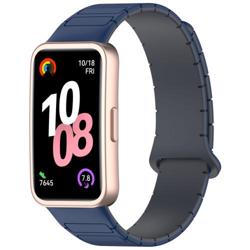 

For Huawei Watch Band 10 / 10 NFC I-Shaped Magnetic Silicone Watch Band(Blue Grey)