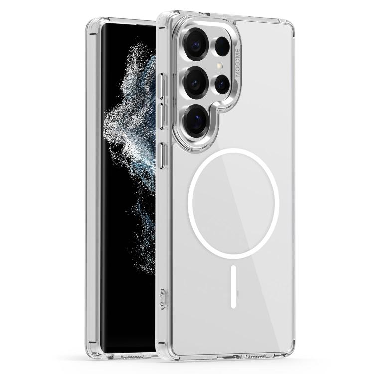 

For Samsung Galaxy S22 Ultra 5G Star Shield Thin Circle MagSafe Phone Case(White)