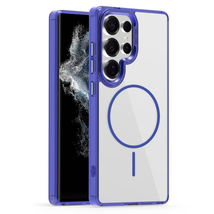 

For Samsung Galaxy S22 Ultra 5G Star Shield Thin Circle MagSafe Phone Case(Blue)
