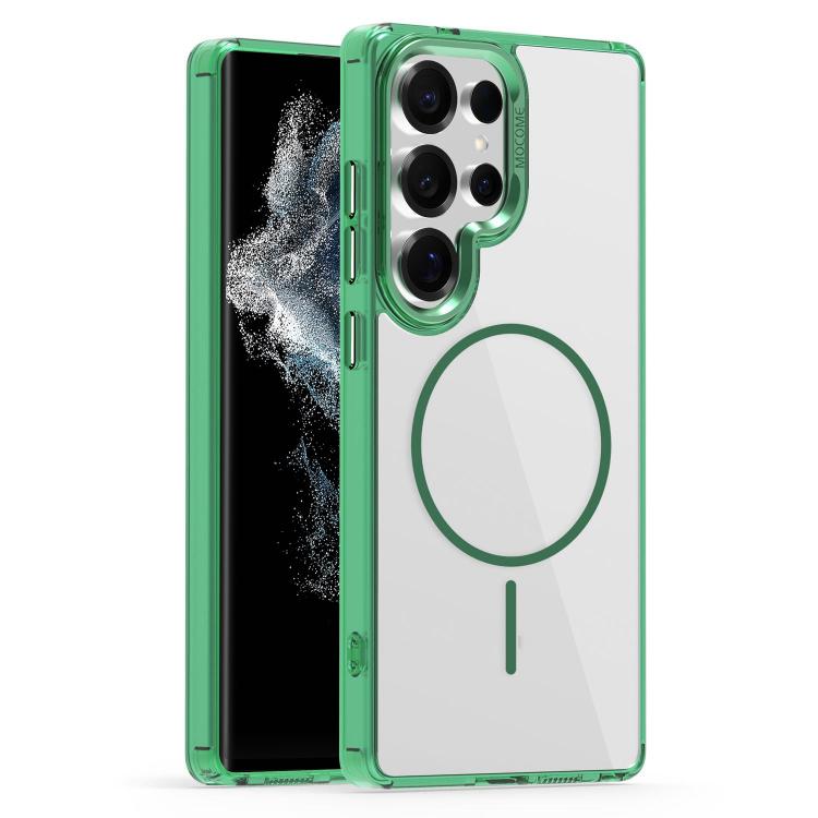 

For Samsung Galaxy S22 Ultra 5G Star Shield Thin Circle MagSafe Phone Case(Green)
