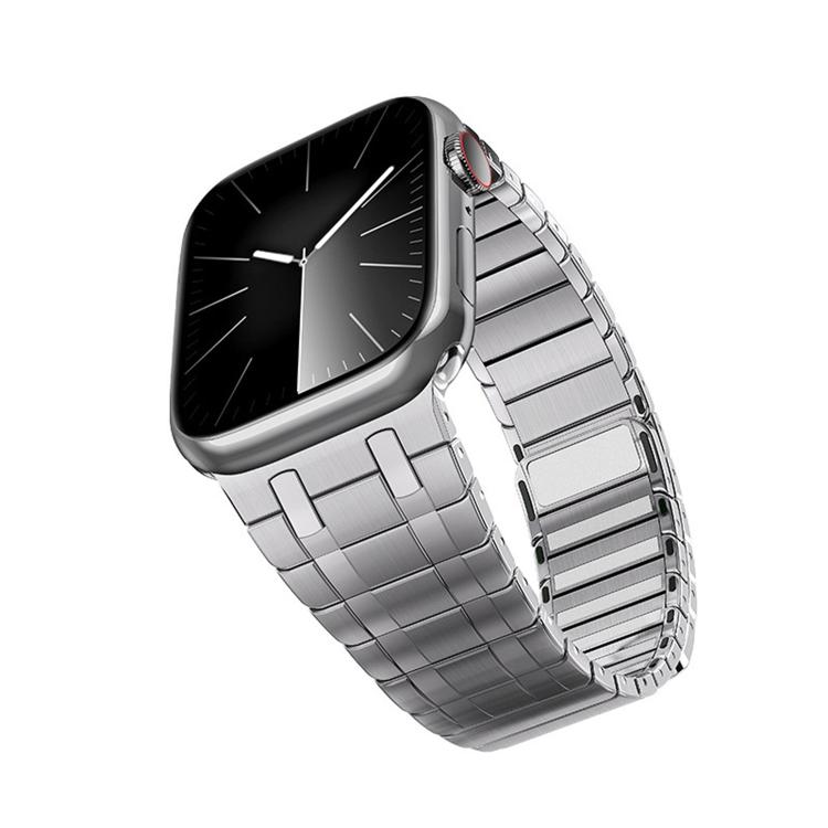 

For Apple Watch 46mm / 49mm / 45mm / 44mm One Bead Magnetic Milan Stainless Steel Watch Band(Silver)
