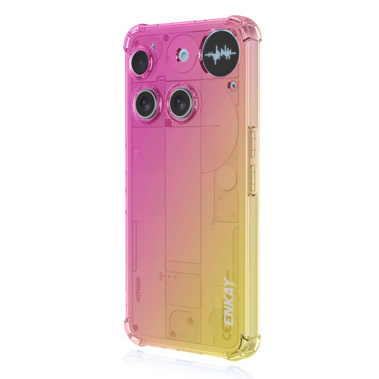 

For Nothing Phone 3 ENKAY Hat-Prince Gradient Airbag TPU Phone Case(Pink Gold)