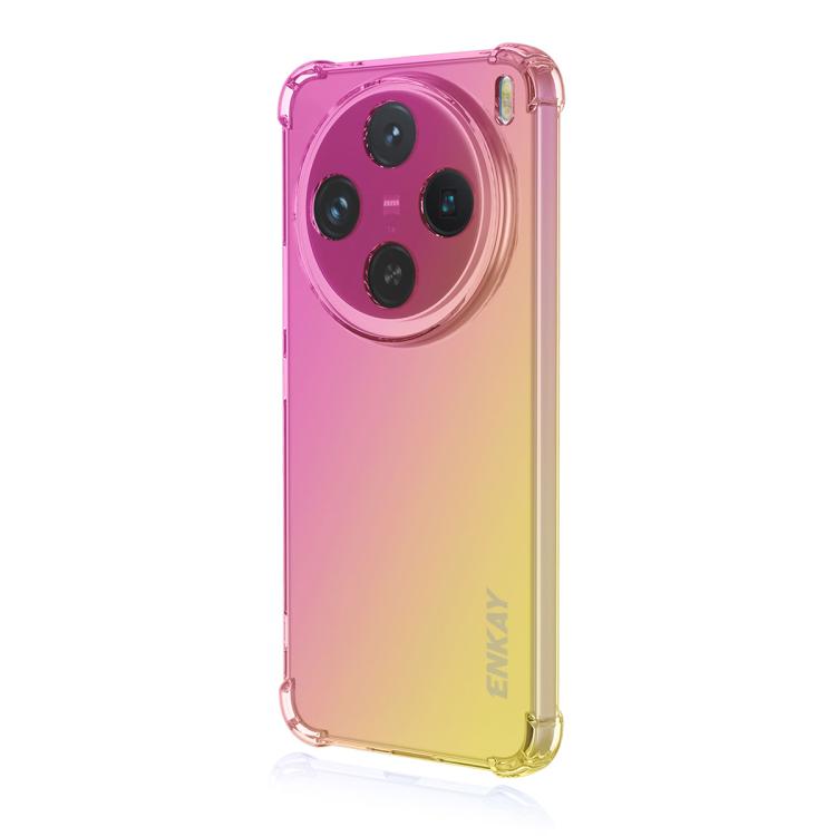 

For vivo X200 ENKAY Hat-Prince Gradient Airbag TPU Phone Case(Pink Gold)