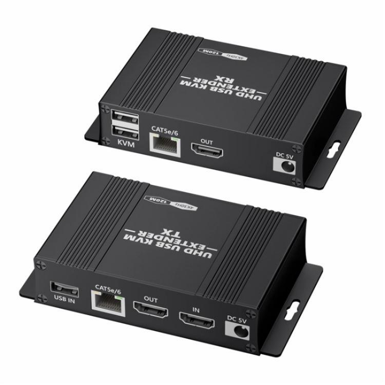 Qkens 300M IP HDMI KVM Extender Over RJ45 Cat6 Ethernet - Transmitter & Receiver