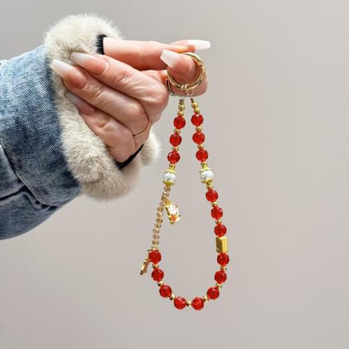 

Lucky Cat Fortune Red Crystal Phone Chain