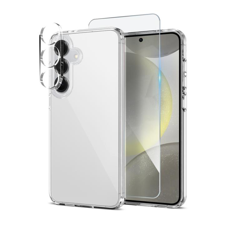 

For Samsung Galaxy S24+ 5G NORTHJO 3 in 1 Clear Phone Case with Screen Protector Lens Film