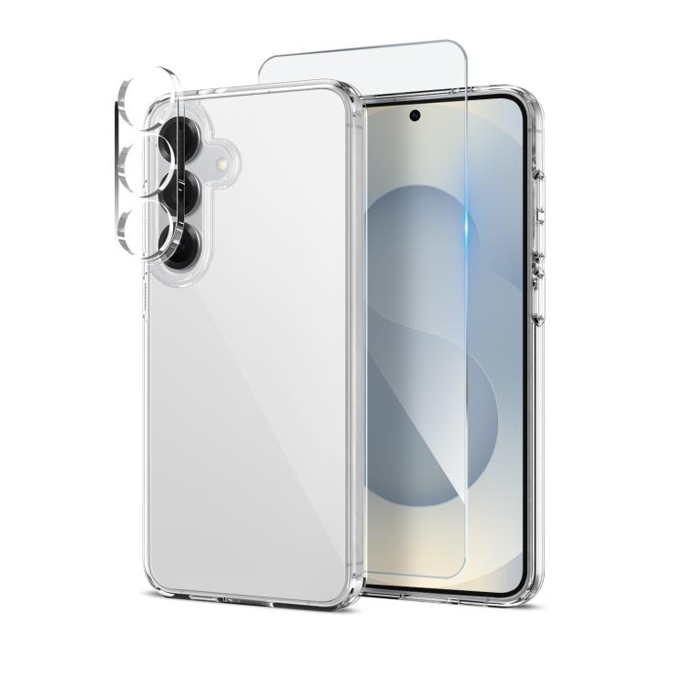 

For Samsung Galaxy S25+ 5G NORTHJO 3 in 1 Clear Phone Case with Screen Protector Lens Film