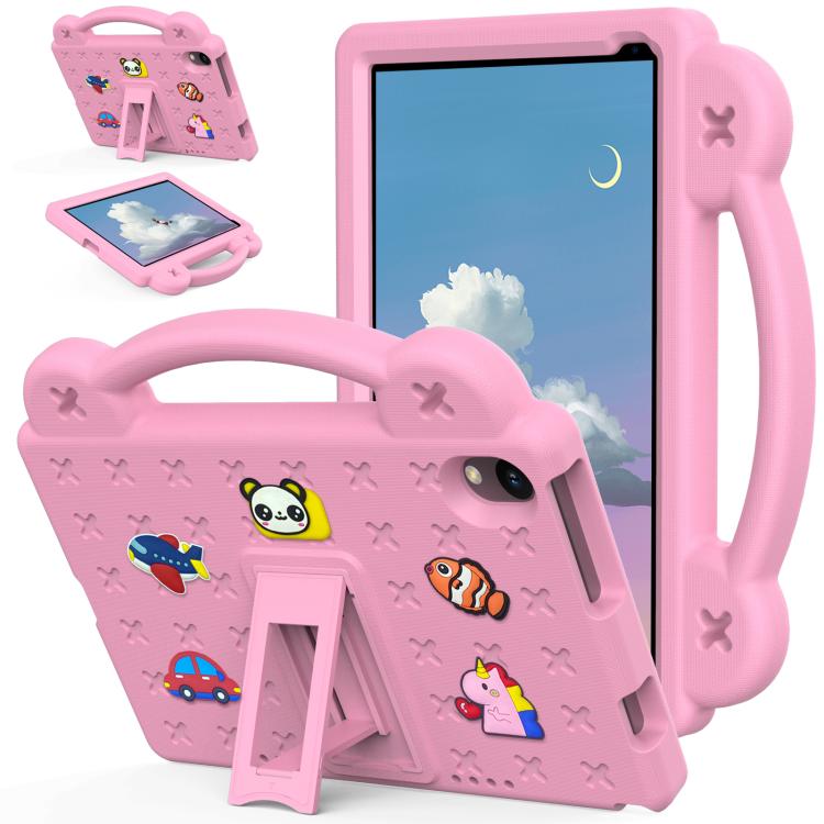 

For Urao Jeazans OC101 / C107 Android 2024 Handle Kickstand Children EVA Shockproof Tablet Case(Pink)
