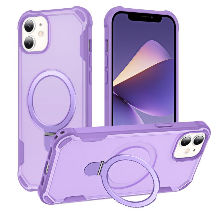 

For iPhone 11 Yingcai Gears MagSafe Holder Shockproof Phone Case(Purple)