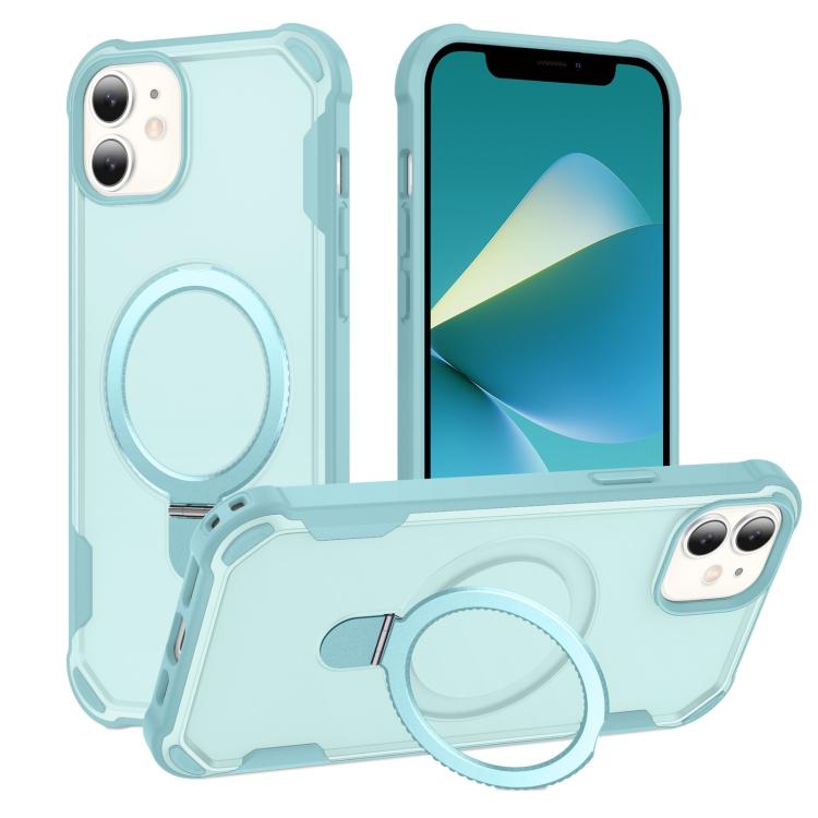 

For iPhone 12 Yingcai Gears MagSafe Holder Shockproof Phone Case(Blue)