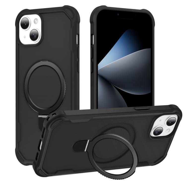

For iPhone 14 Yingcai Gears MagSafe Holder Shockproof Phone Case(Black)