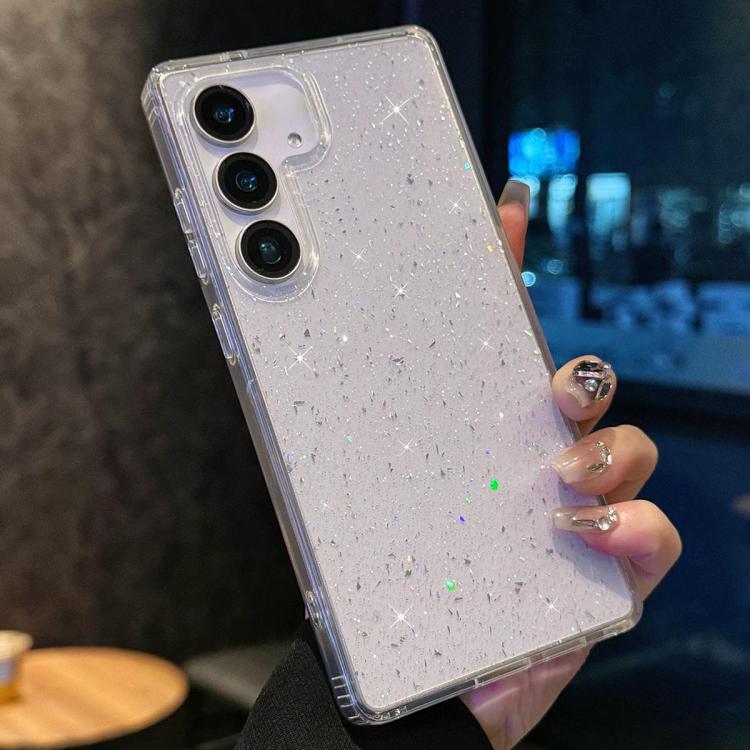 

For Samsung Galaxy S25+ 5G Sequins Glitter Shockproof TPU Phone Case(Transparent)