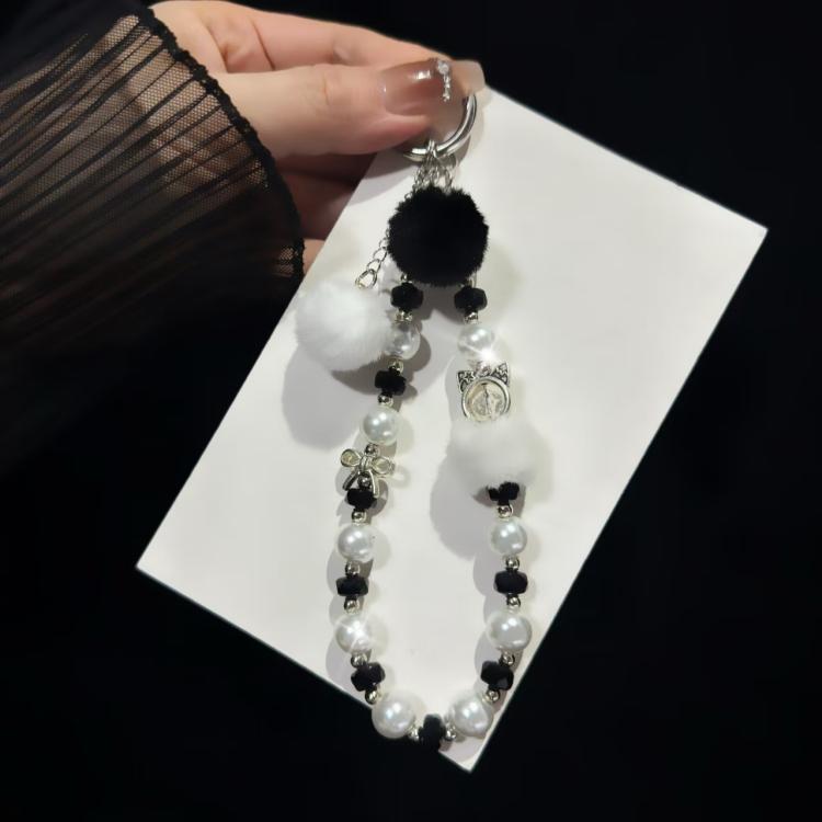 

Small Hairball Pearl Mobile Phone Chain(White)
